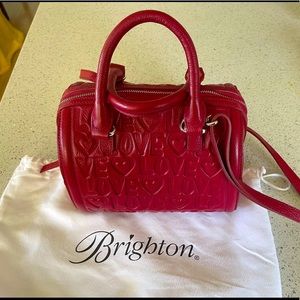 Brighton red leather heart bag